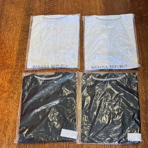 Banana Republic Short Sleeve Tees - White and Black